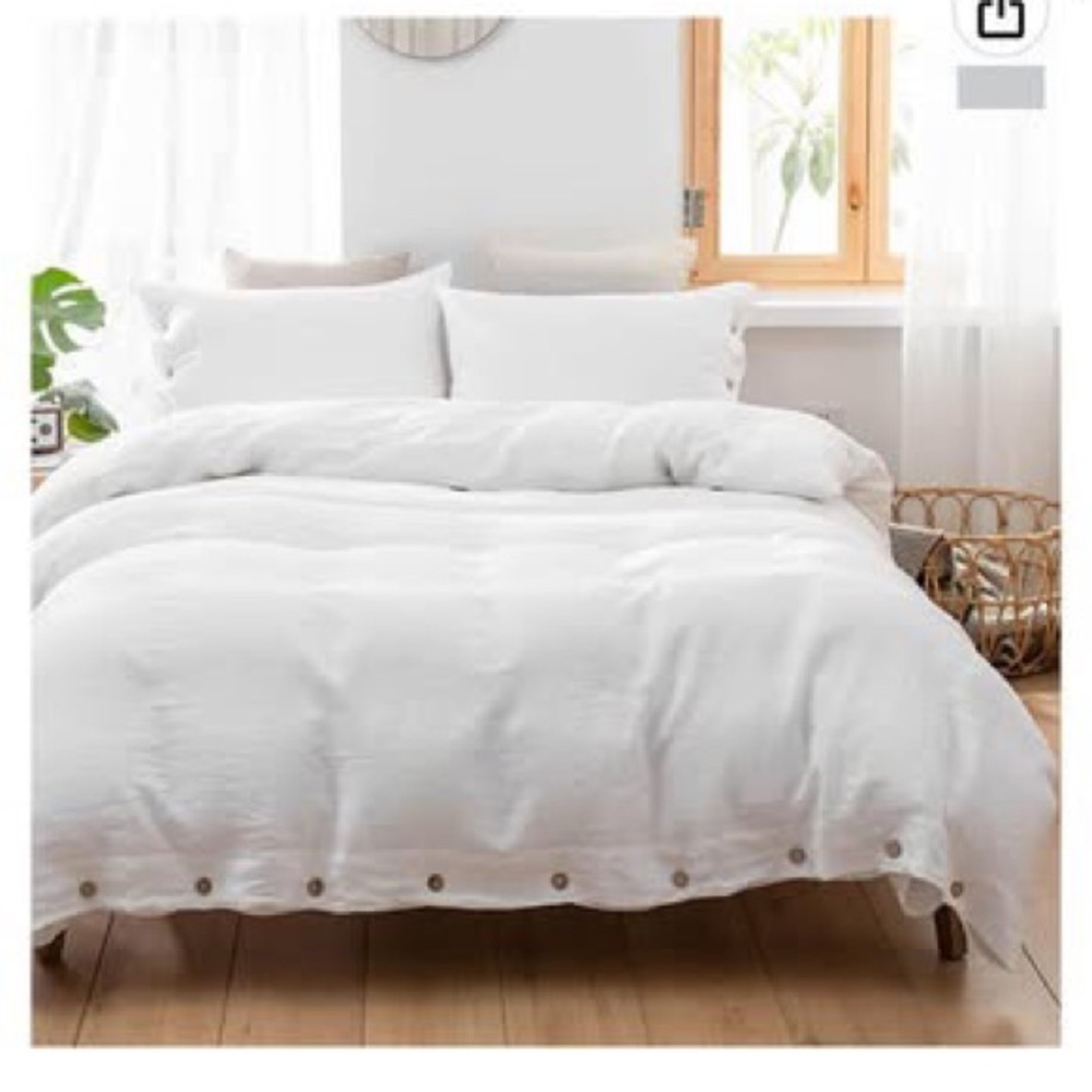 Linen White full size duvet cover